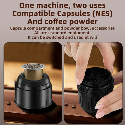Electric Portable Coffee Machine Capsule Ground Coffee Brewer Suitable for Coffee Powder and Coffee Capsule - Coffee Maker
